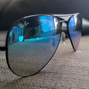 Ray-Ban Aviator Sunglasses with Blue Lenses